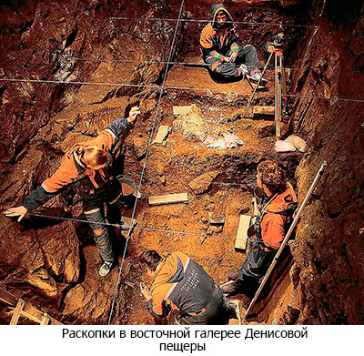 Раскопки в восточной галерее Денисовой пещеры